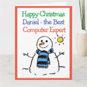 Snowman Design Gute Weihnachten für Computerexpert Karte (Vorderseite)