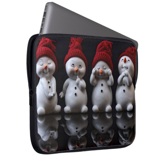 Snowman Design Laptop Sleeve (Vorne Rechts)