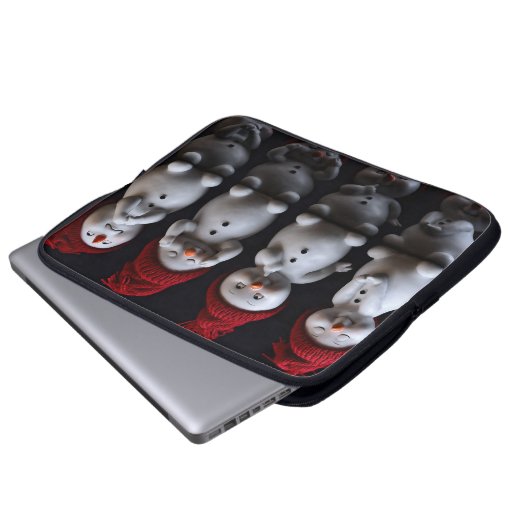 Snowman Design Laptop Sleeve (Vorne Knopf)
