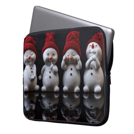 Snowman Design Laptop Sleeve (Vorderseite Links)