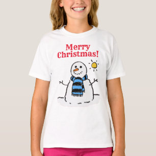 Snowman Design mit persönlicher Begrüßung Weihnach T-Shirt