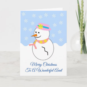 Snowman Design Tante Weihnachtskarte Feiertagskarte