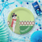 Snowman Designed Holiday Pappteller (Party)