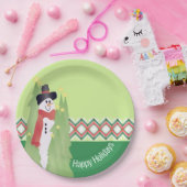 Snowman Designed Holiday Pappteller (Party)
