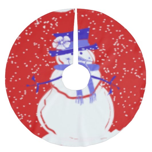 Snowman Designer Weihnachtsbaumrock - Feiertage Polyester Weihnachtsbaumdecke (Vorderseite)
