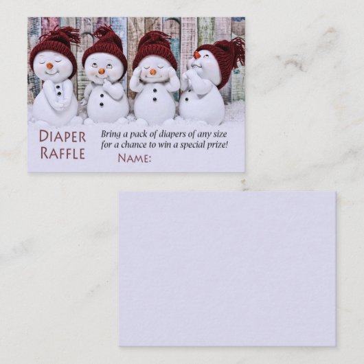 Snowman Diaper Raffles Tickets (Vorne/Hinten)