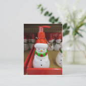 Snowman Dispenser Postkarte (Stehend Vorderseite)