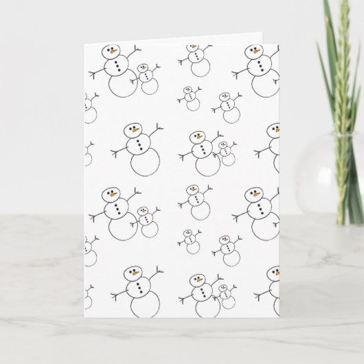 Snowman Doodle Winter Holiday Card Feiertagskarte (Vorderseite)