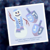 Snowman Dreidels Blue Personalisiert Niedlich Hanu Serviette