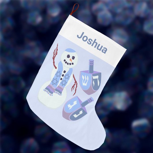 Snowman Dreidels Hanukkah für Kinder Chrismukkah Großer Weihnachtsstrumpf