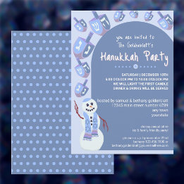 Snowman Dreidels Niedliche Hanukkah Holiday Party Einladung