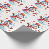Snowman - ein fröhlicher Schneemann für Weihnachte Geschenkpapier (Ecke)