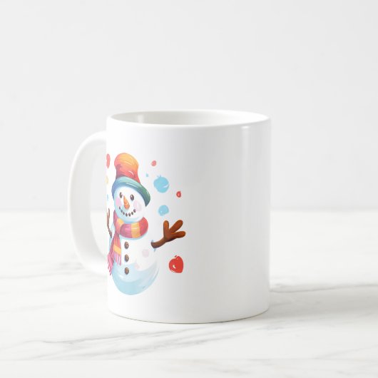 Snowman - ein fröhlicher Schneemann für Weihnachte Kaffeetasse (Vorderseite Links)