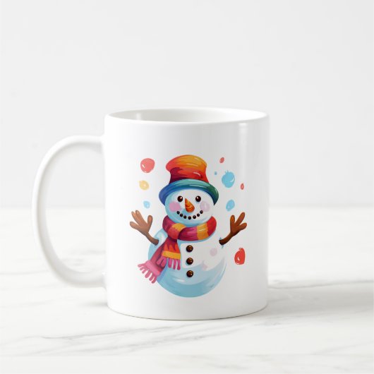 Snowman - ein fröhlicher Schneemann für Weihnachte Kaffeetasse (Links)