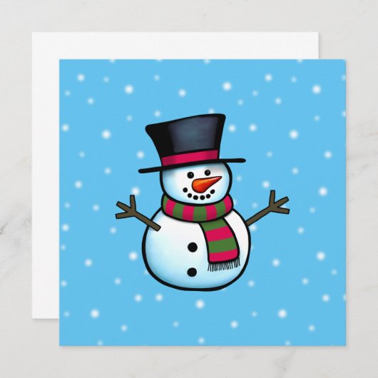 Snowman Einladung (Vorne/Hinten)