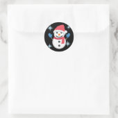 Snowman Emoji Runder Aufkleber (Tasche)