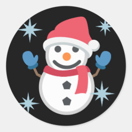 Snowman Emoji Runder Aufkleber