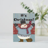 Snowman Es ist Weihnachts-Grußkarten Feiertagspostkarte (Stehend Vorderseite)