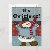 Snowman Es ist Weihnachts-Grußkarten Feiertagspostkarte (Vorne/Hinten)
