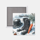Snowman Evidence Fun Holiday Magnet (Vorderseite/Rückseite)