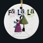 Snowman Fa La Christmas Keepake Ornament<br><div class="desc">Ein Schneemann verstärkt den Pinguin,  sodass er den Stern auf den Baum stellen kann und Text "Fa La" auf einem Schneemann und Pinguin Sake-Urlaubssaal,  der einfach zu niedlich ist!</div>