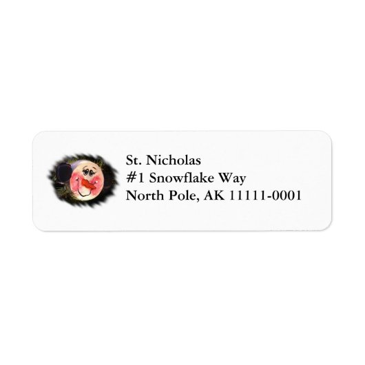 Snowman Face Address Label (Vorne)