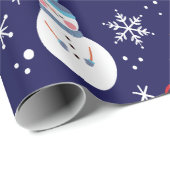 Snowman Face Background Hübsches Geschenk Geschenkpapier (Rolleneckpunkt)