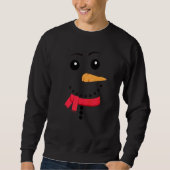 Snowman Face Carrot Nose Eyebrows Scarf Funny Chri Sweatshirt (Vorderseite)