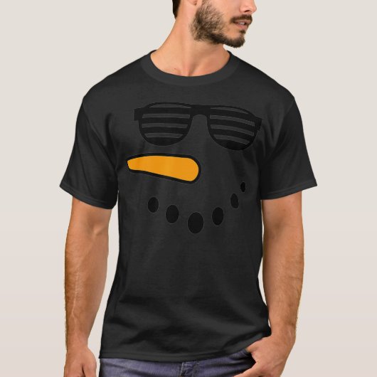 Snowman Face Carrot Nose Eyelashes Glasse für Jung T-Shirt (Vorderseite)
