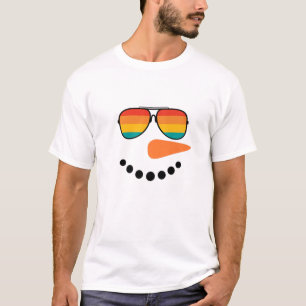 Snowman Face Carrot Nose mit Vintager Brille Chri T-Shirt
