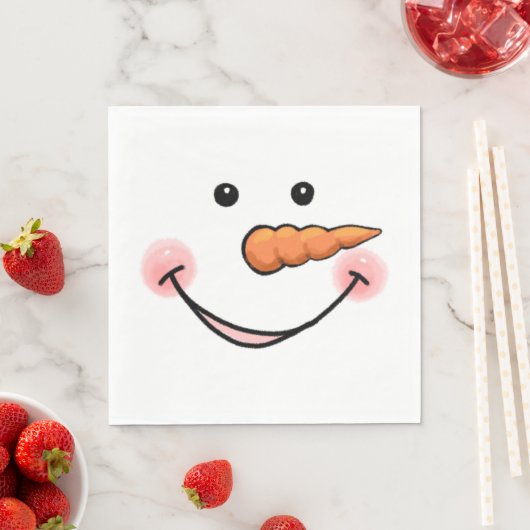 Snowman Face Carrot Nose Napkin Serviette (Beispiel)