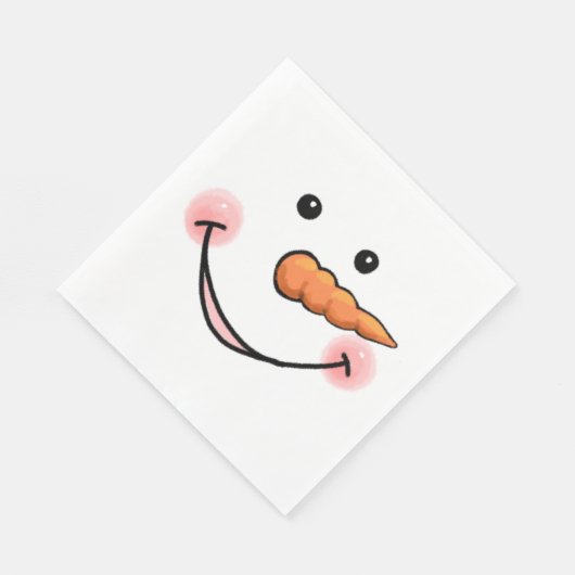 Snowman Face Carrot Nose Napkin Serviette (Ecke)