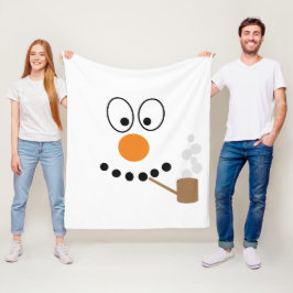 Snowman Face Cartoon Weihnachten Funny Funny Fleecedecke