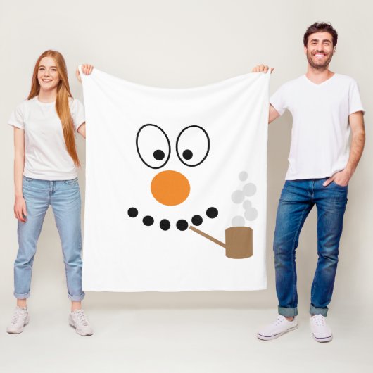 Snowman Face Cartoon Weihnachten Funny Funny Fleecedecke (Beispiel)