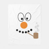 Snowman Face Cartoon Weihnachten Funny Funny Fleecedecke (Vorderseite)