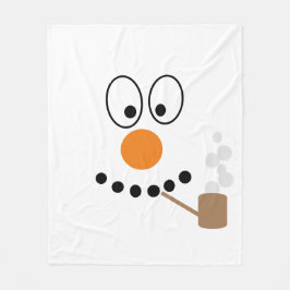 Snowman Face Cartoon Weihnachten Funny Funny Fleecedecke