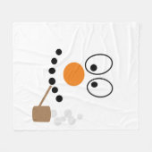 Snowman Face Cartoon Weihnachten Funny Funny Fleecedecke (Vorderseite (Horizontal))