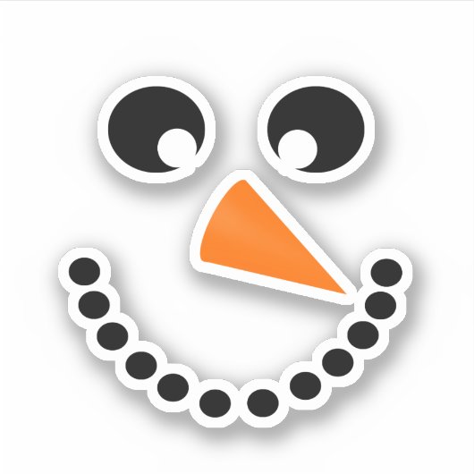 Snowman Face Christmas Aufkleber (Vorderseite)