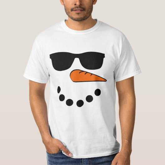 Snowman Face Christmas Funny Weihnachtsmann Claus T-Shirt (Vorderseite)