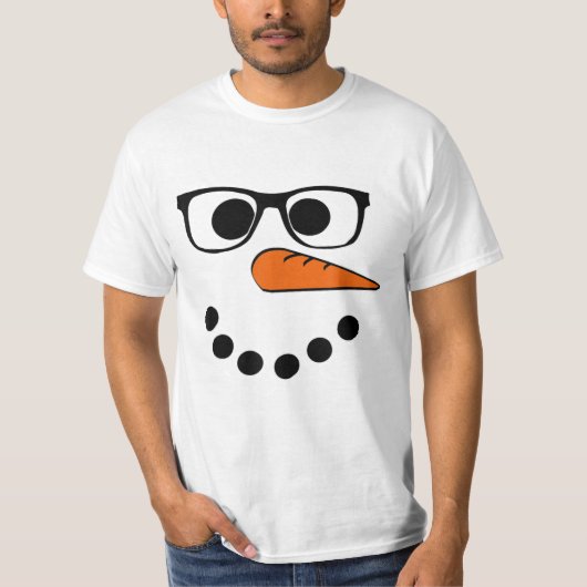 Snowman Face Christmas Funny Weihnachtsmann Hipste T-Shirt (Vorderseite)