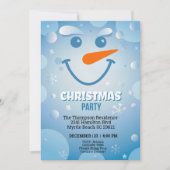 Snowman Face Christmas Party Einladung (Vorderseite)