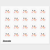 Snowman Face Classic Round Sticker (Blatt)