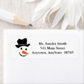 Snowman Face Design Rücksendeadressen-Aufkleber (Insitu)