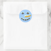 Snowman Face Design Runder Aufkleber (Tasche)