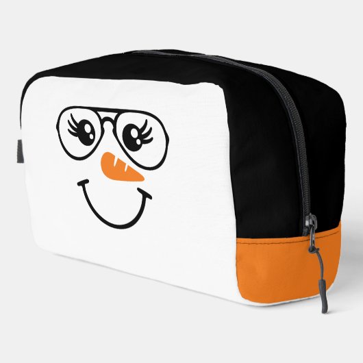 Snowman Face Eyeglasses Carrot Nose Waschbeutel (Rechte Ecke)