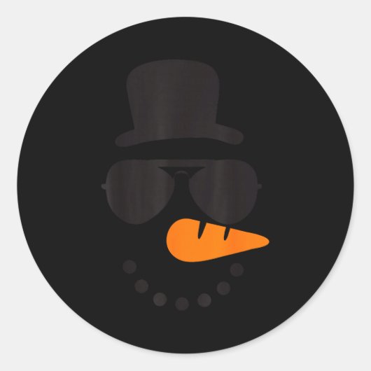 Snowman Face Family Christmas Matching Costume Men Runder Aufkleber (Vorderseite)