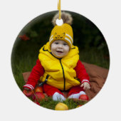 Snowman Face Foto Keramik Ornament (Hinten)