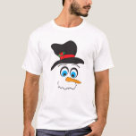 Snowman Face Funny Winter Snowman Christmas Carrot T-Shirt<br><div class="desc">Snowman Face Shirt. Design shows a Funny Snowman with a carrot nose to wear during the Winter Christmas Season. For a a snowman lover or as a Gift for a snowman collector or because they love snowy Winter weather and building snowmen. Cute Snowman Face design to wear as a Snowman...</div>