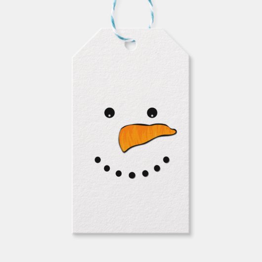 Snowman Face Geschenkanhänger (Vorderseite)