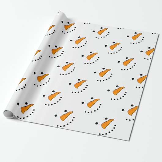 Snowman Face Geschenkpapier (Ungerollt)
